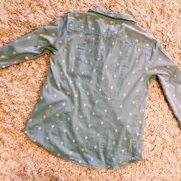 Ann Taylor Loft Blue The Softened Shirt Button Up - Picture 5 of 8